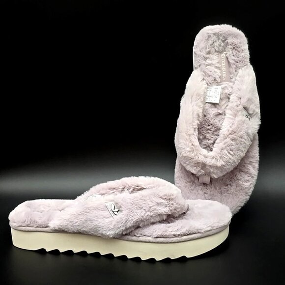 Koolaburra by Ugg Thong Faux Fur Slip-on Sandals Light Purple Women's Size 9 - Picture 1 of 12